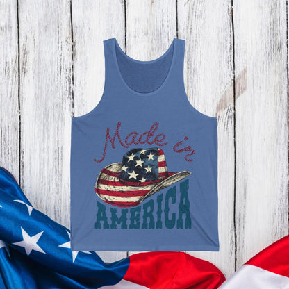 4th Of July Shirt, Made In American Tank Top For Men Or Women, American Summer Vibes Independence Day Fourth Of July Picnic Unisex Tank Top