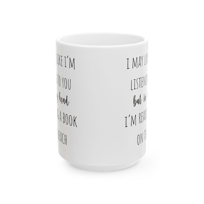 Gift For Book Lovers Reading A Book On The Beach Coffee Mug