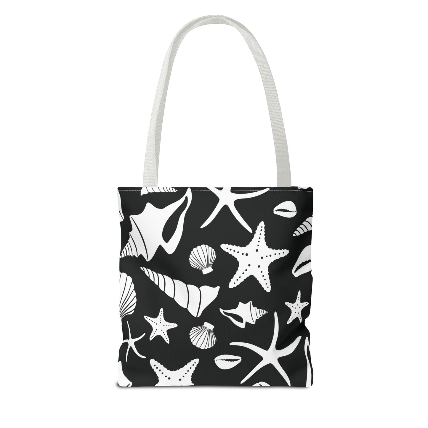 Seashell Tote Bag Black White