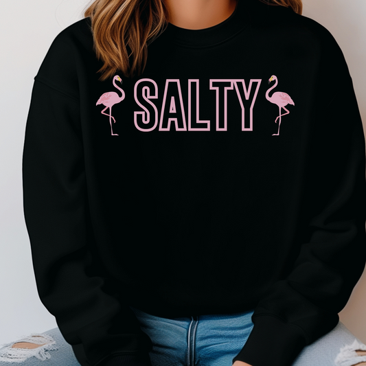 Flamingo Salty Sweatshirt For Beach Lovers Comfort Colors