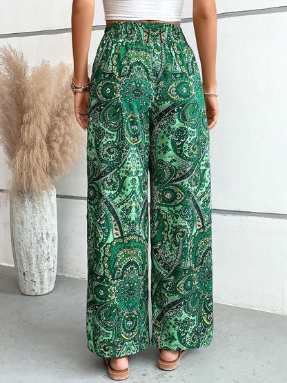 Boho Printed Wide Leg Pants