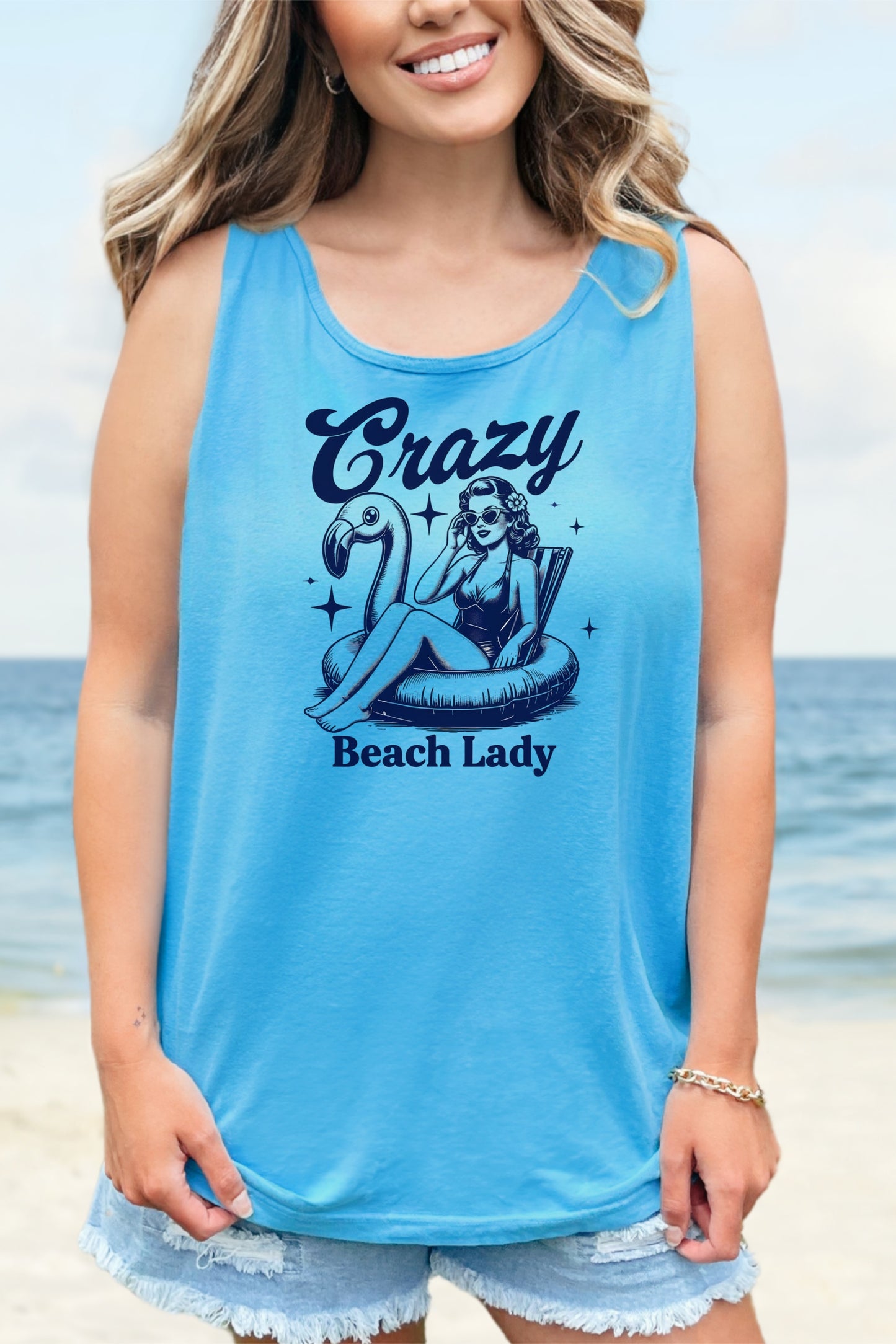 Crazy Beach Lady Summer Tank Top