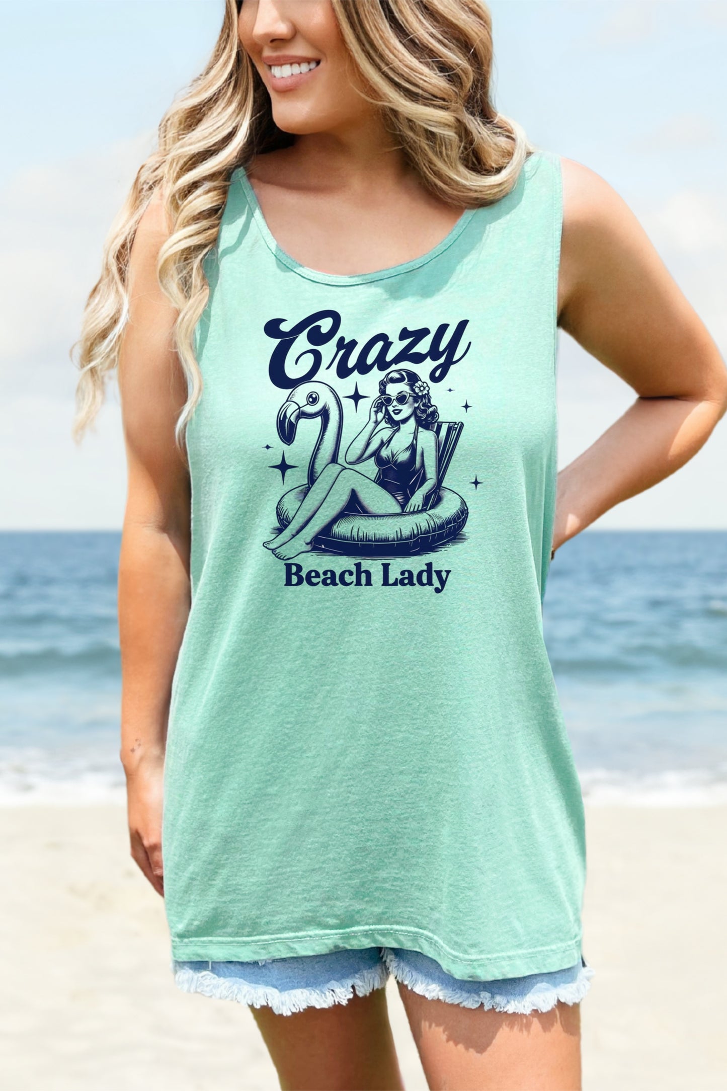 Crazy Beach Lady Summer Tank Top