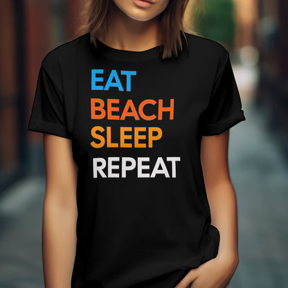 Eat Beach Sleep Repeat Beach Lover Retro T-Shirt