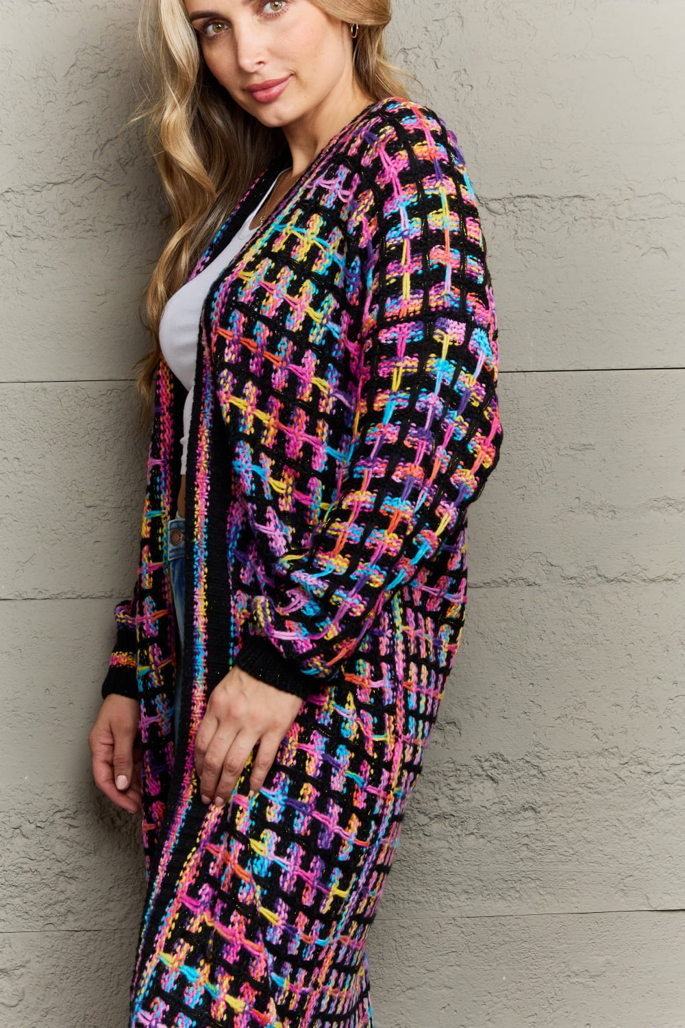 Boho Cardigan Long Multicolor Bohemian Sweater for Women