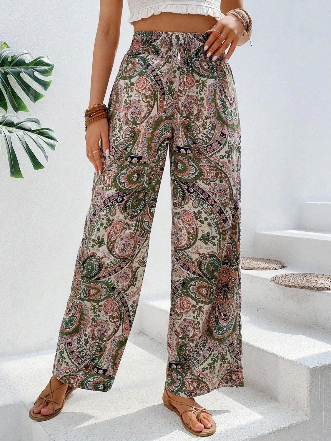 Boho Printed Wide Leg Pants