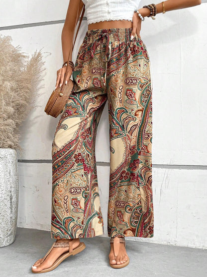 Boho Printed Wide Leg Pants