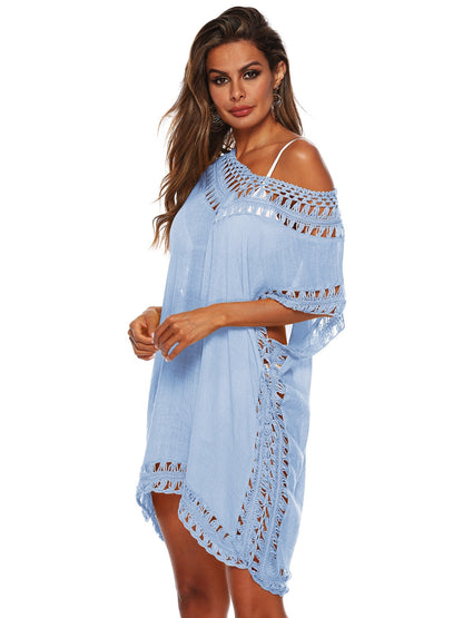 Cutout V-Neck Short Sleeve Cover-Up