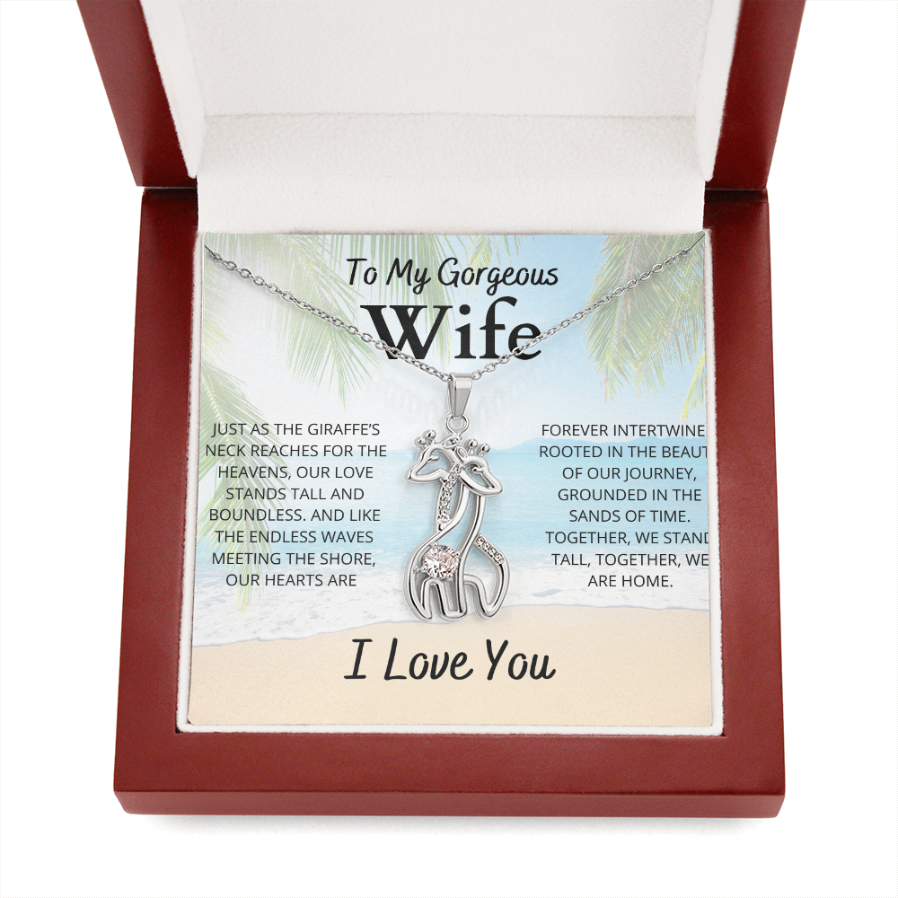 Gift To Wife Forever Intertwined Giraffe Necklace Symbol of Love & Adventure Beach-Themed Gift