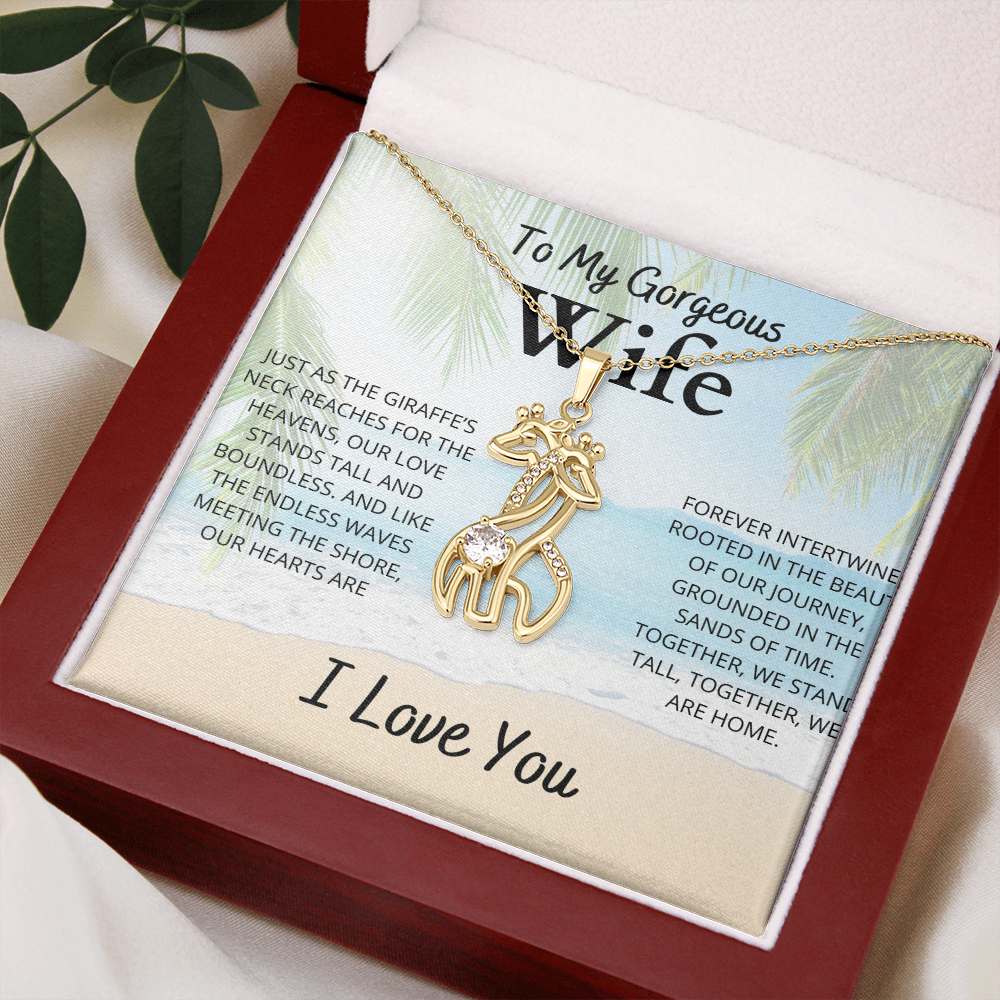 Gift To Wife Forever Intertwined Giraffe Necklace Symbol of Love & Adventure Beach-Themed Gift