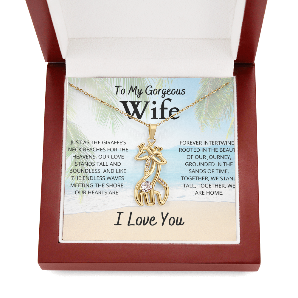 Gift To Wife Forever Intertwined Giraffe Necklace Symbol of Love & Adventure Beach-Themed Gift