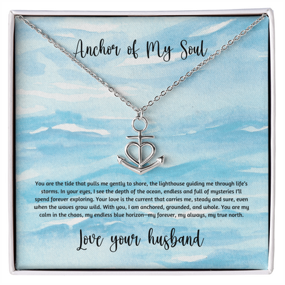 To My Wife You Are My Forever Anchor Necklace Gift