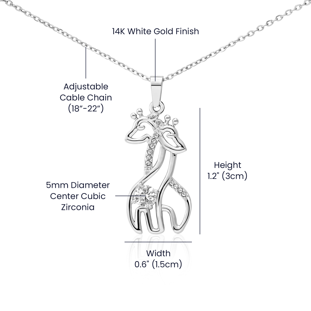 Gift To Wife Forever Intertwined Giraffe Necklace Symbol of Love & Adventure Beach-Themed Gift