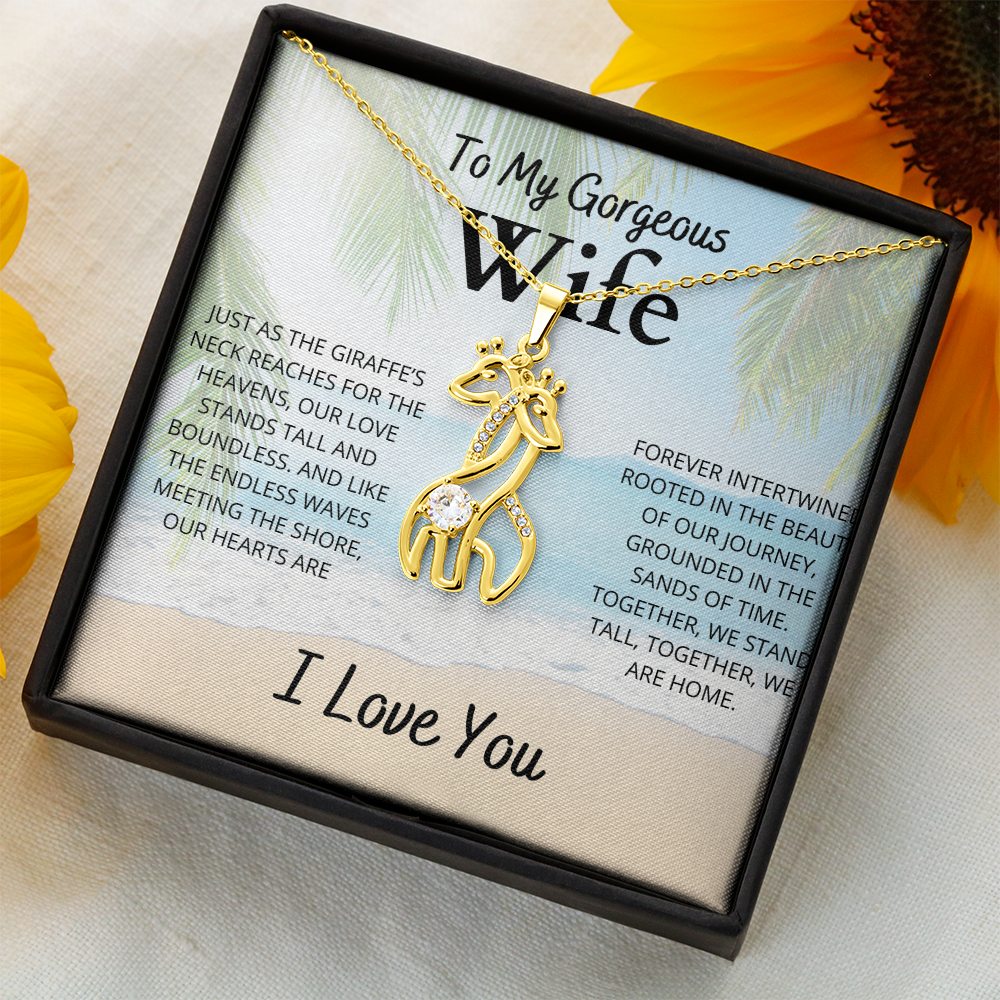 Gift To Wife Forever Intertwined Giraffe Necklace Symbol of Love & Adventure Beach-Themed Gift