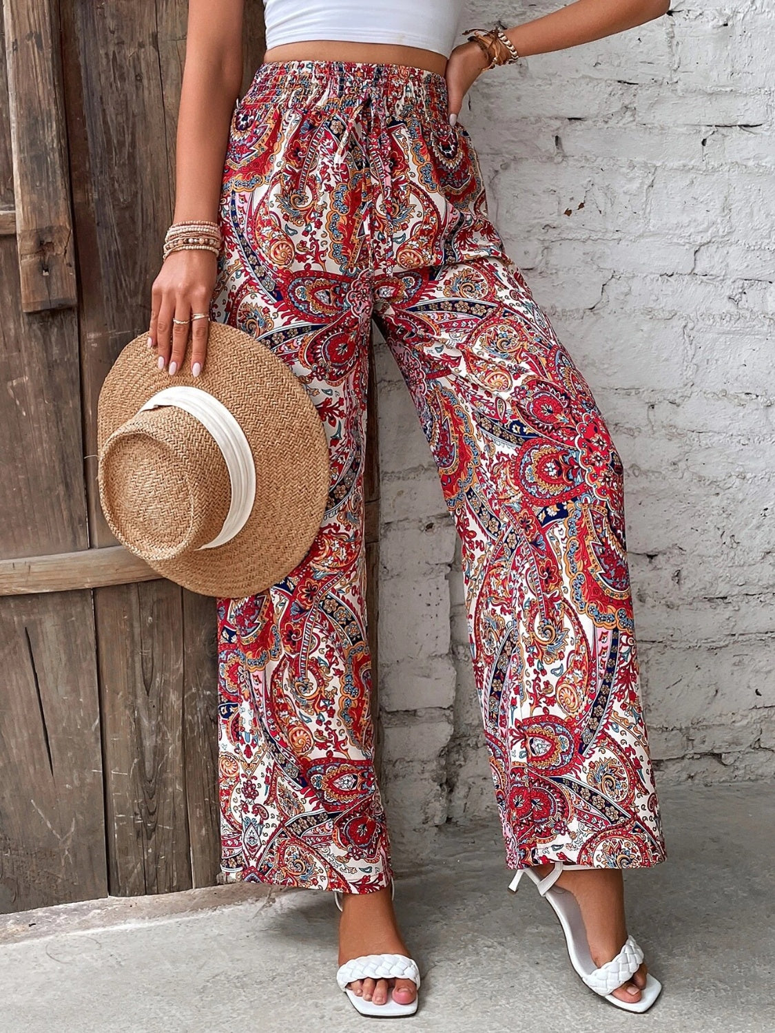 Boho Printed Wide Leg Pants