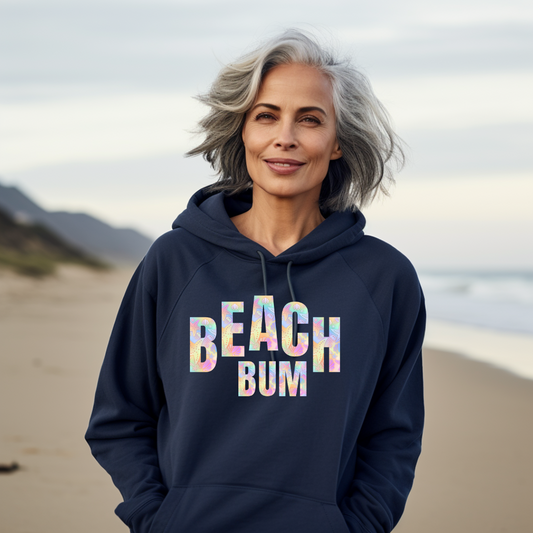 Beach Bum Hoodie Starfish Sand Dollars Print Block Sweatshirt For Women Gift For Men