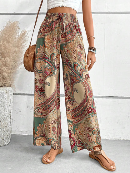 Boho Printed Wide Leg Pants