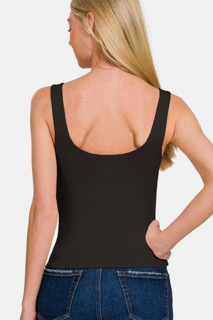 Zenana Double Layer Round Neck Tank