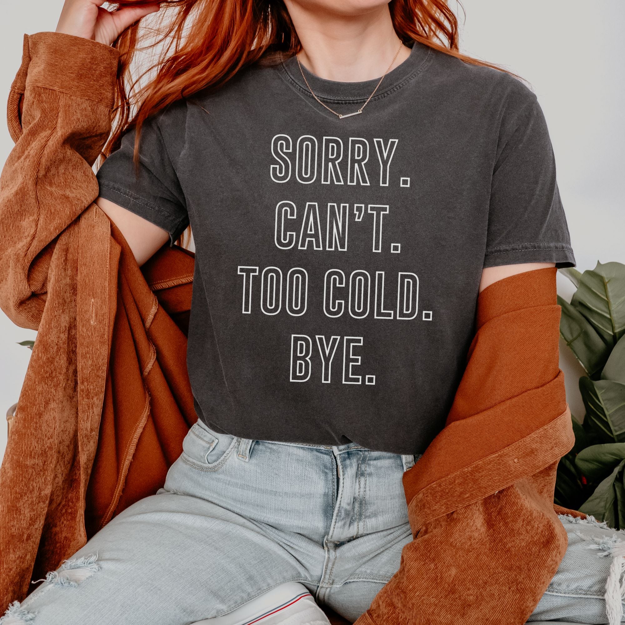 Winter Graphic Funny T-Shirt Sorry Can't Too Cold Bye Shirt