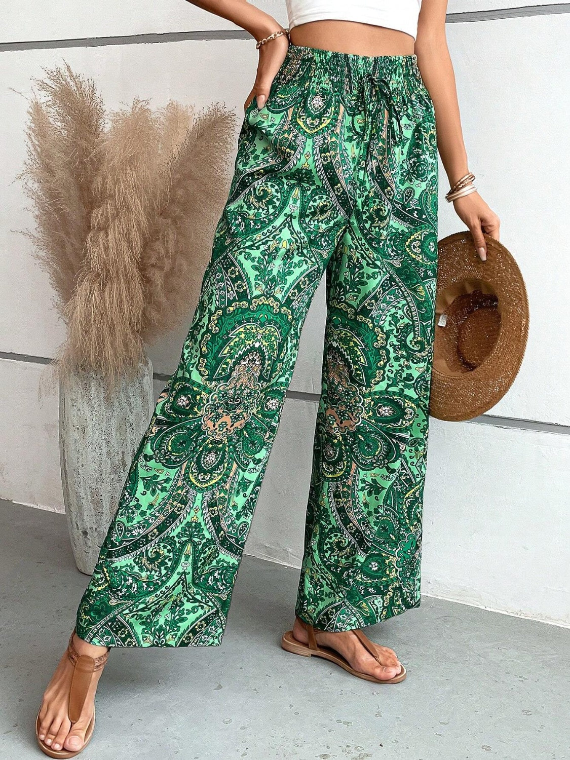 Boho Printed Wide Leg Pants