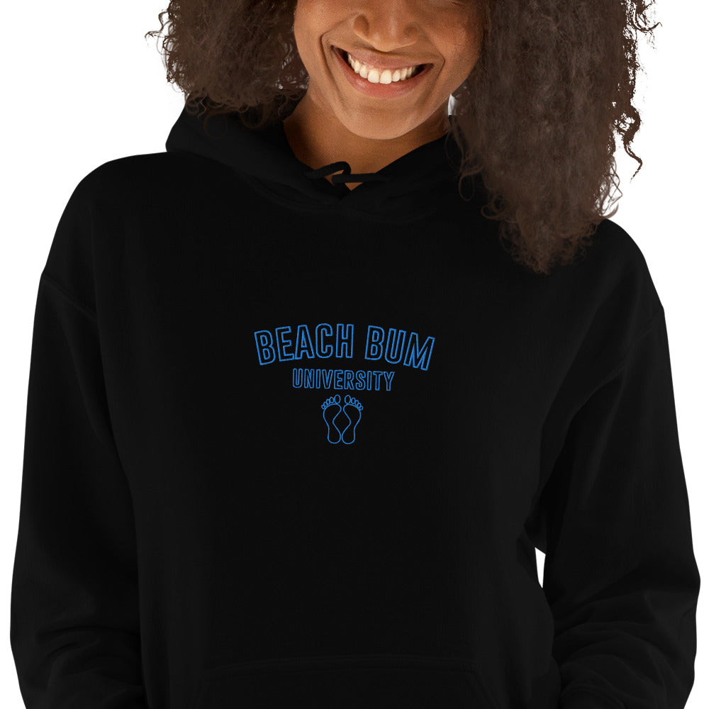 Beach Bum Sweatshirt Embroidered Beach Bum University Hoodie With Beach Feet