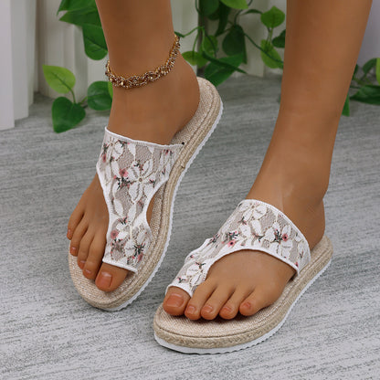 Flower Toe Post Flat Sandals