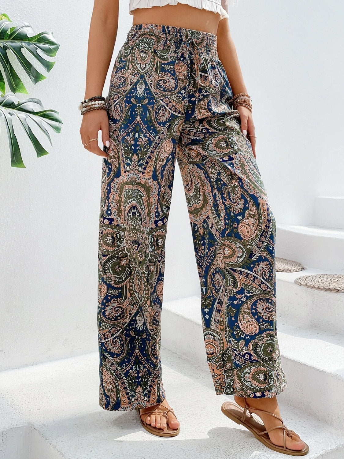 Boho Printed Wide Leg Pants