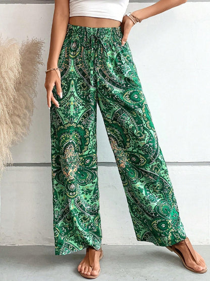 Boho Printed Wide Leg Pants