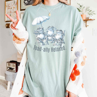 Toad-ally Relaxed Frog Beach Shirt Graphic Tee For Frog Lovers