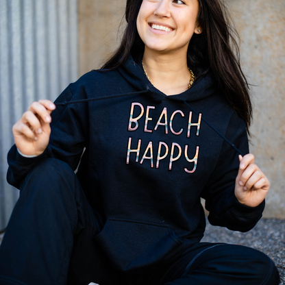 Beach Happy Hoodie Beach Ocean Lovers Print Sweatshirt For Women Gift For Men