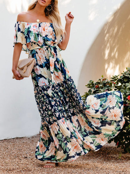 Boho Off Shoulder Maxi Dress