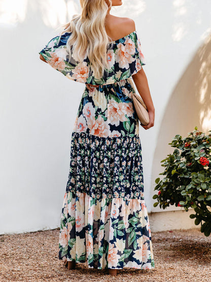 Boho Off Shoulder Maxi Dress