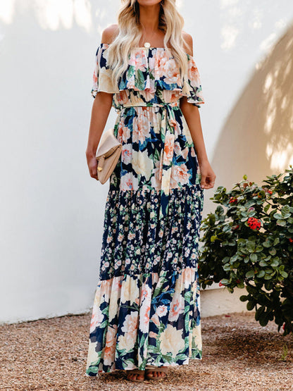 Boho Off Shoulder Maxi Dress