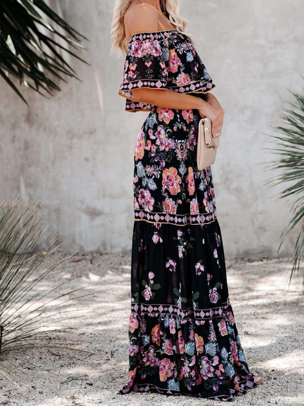 Boho Off Shoulder Maxi Dress