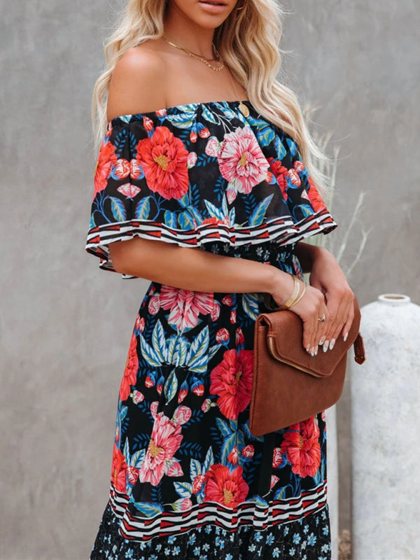 Boho Off Shoulder Maxi Dress