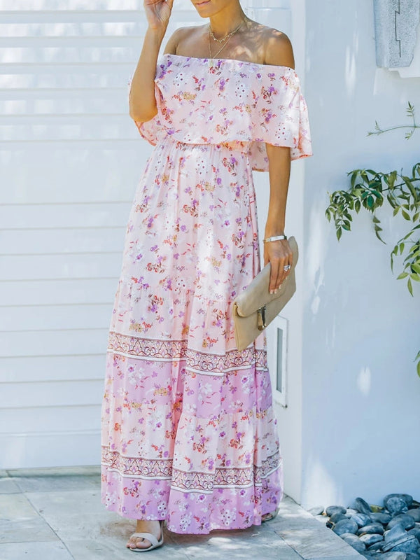 Boho Off Shoulder Maxi Dress