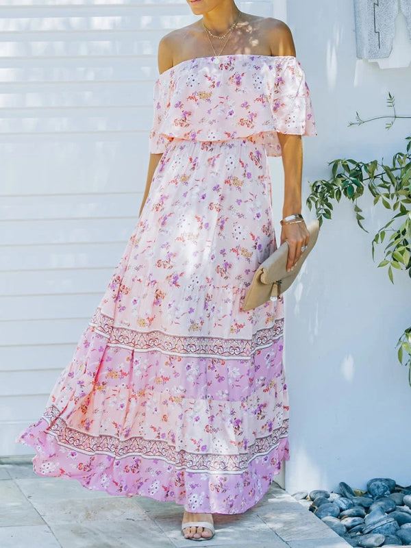 Boho Off Shoulder Maxi Dress