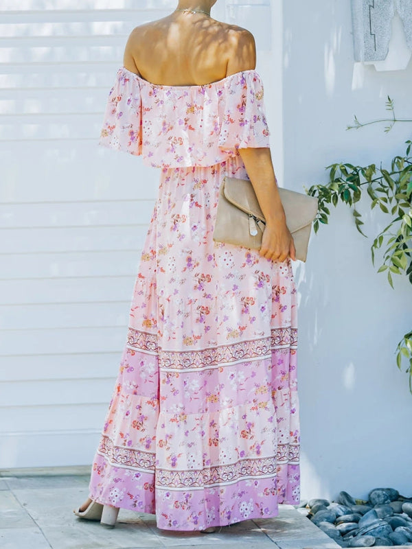 Boho Off Shoulder Maxi Dress