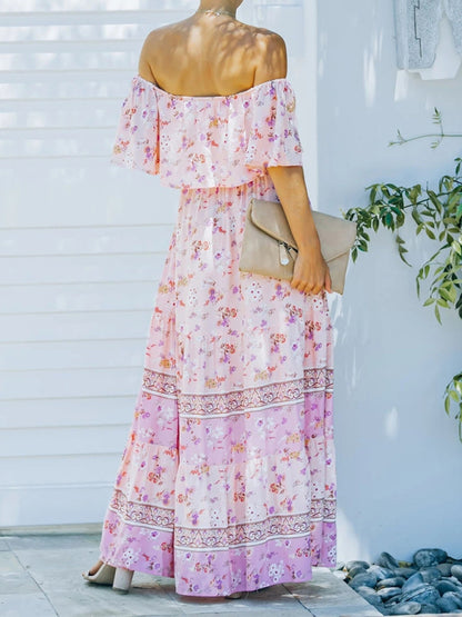 Boho Off Shoulder Maxi Dress