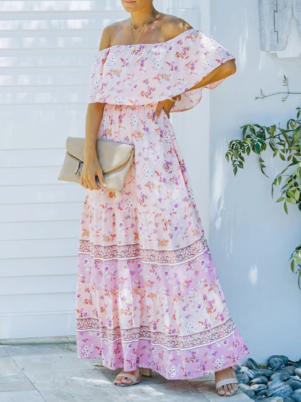 Boho Off Shoulder Maxi Dress