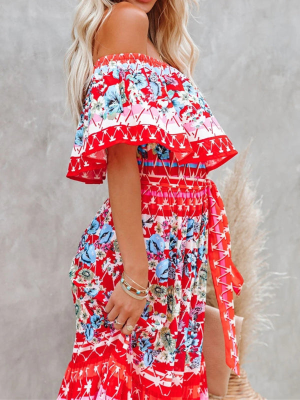 Boho Off Shoulder Maxi Dress