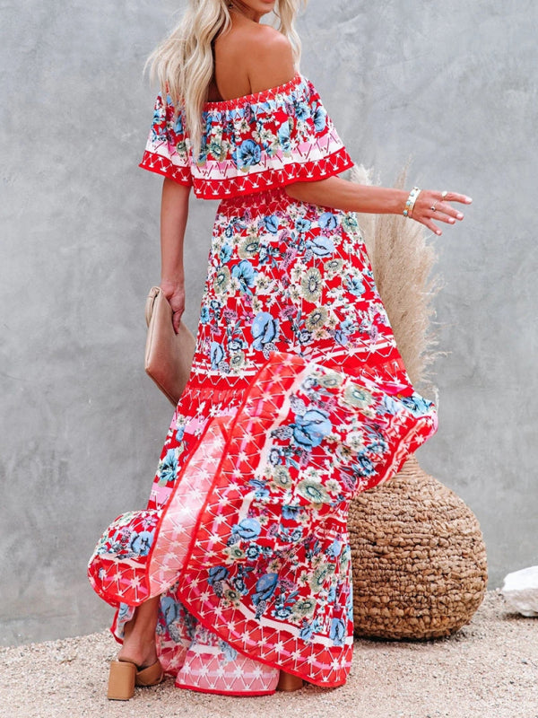 Boho Off Shoulder Maxi Dress