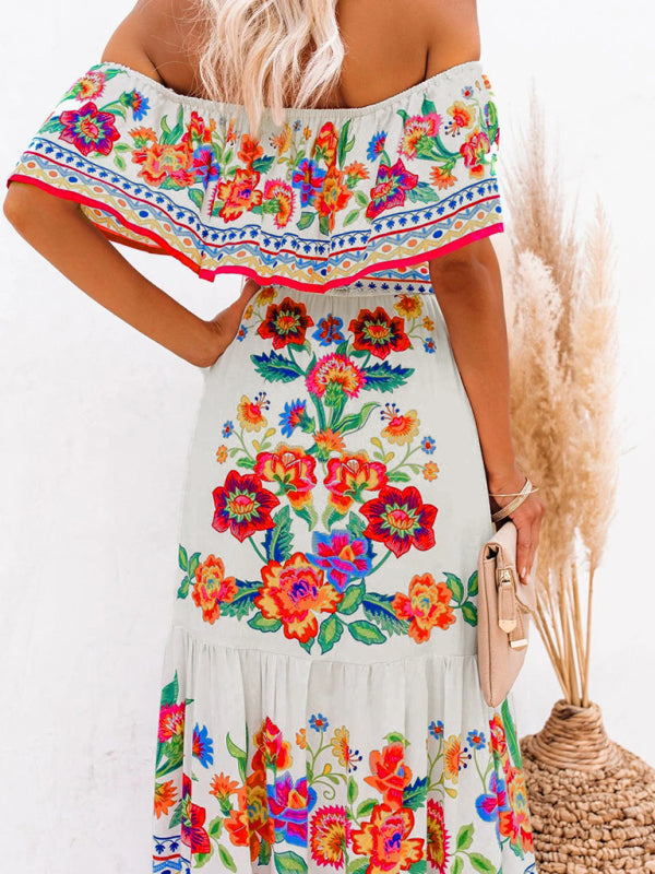 Boho Off Shoulder Maxi Dress