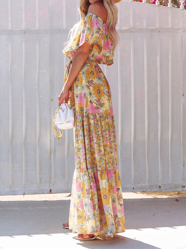 Boho Off Shoulder Maxi Dress