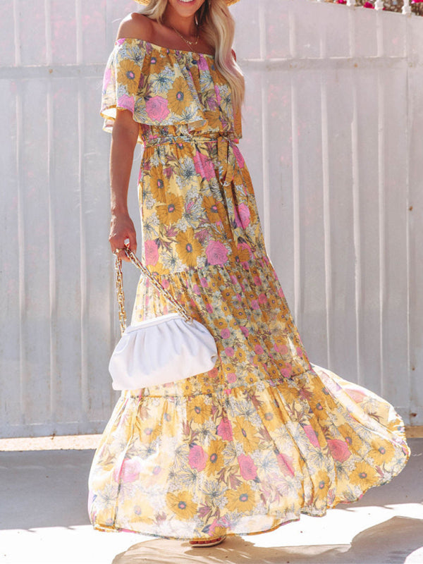 Boho Off Shoulder Maxi Dress