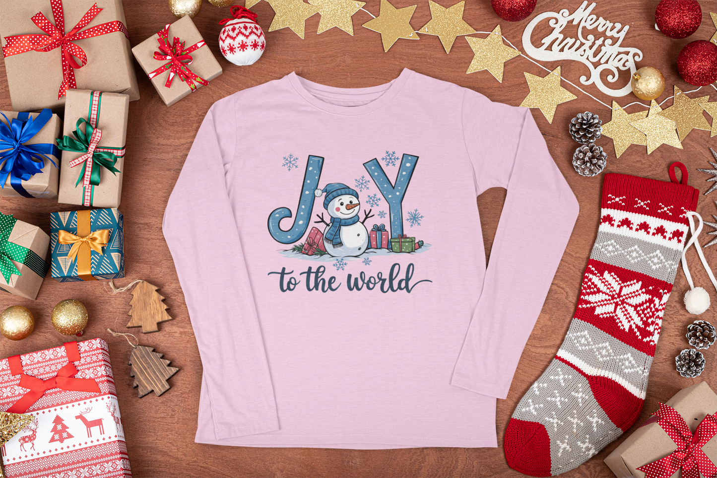 Joy To The World Christmas Shirt Long Sleeve