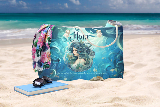 best beach bag for mom mermaid on beach