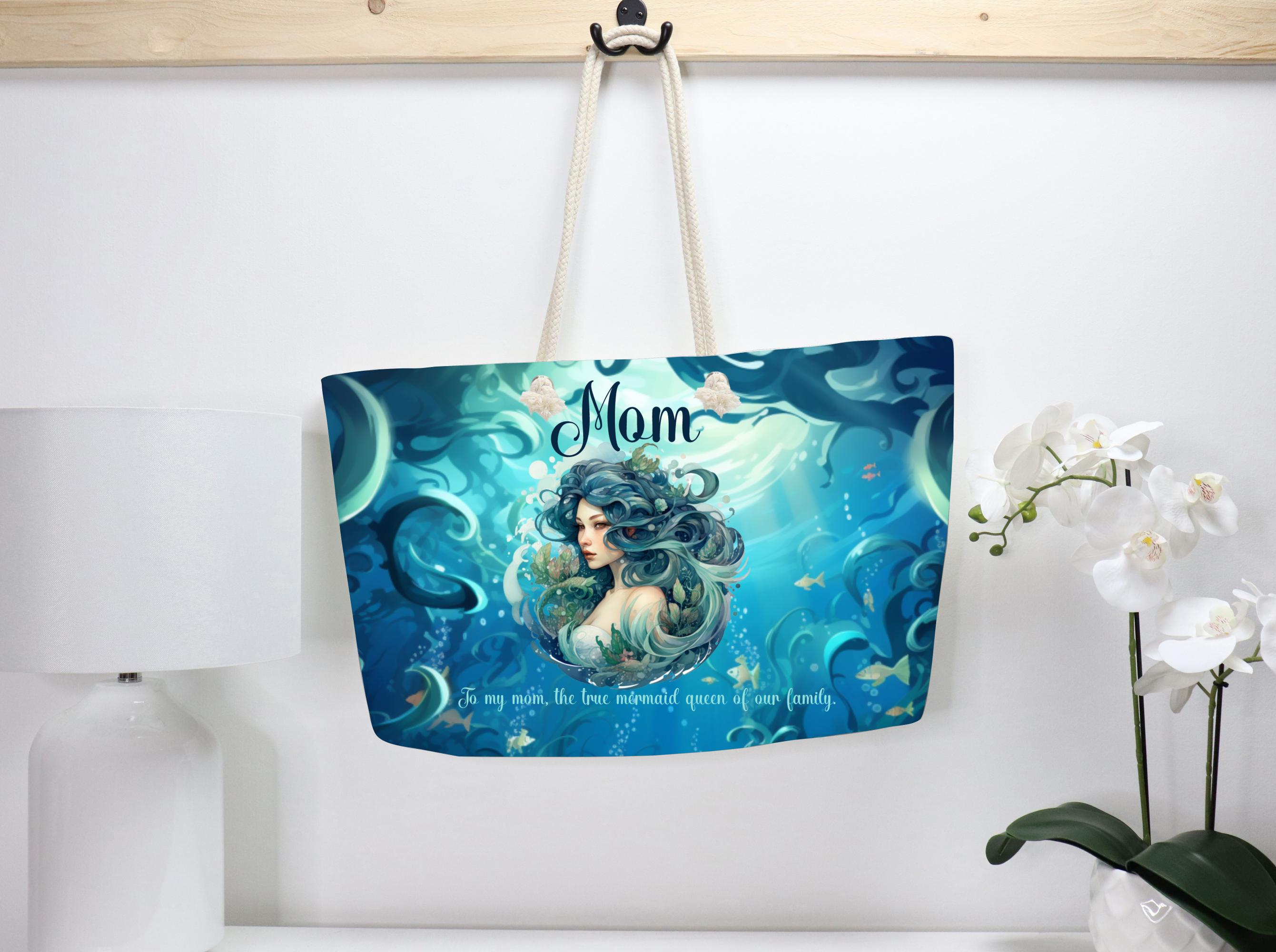 Beach Bag For Mom Mermaid Weekender Travel Tote Carry On Gift For Mother