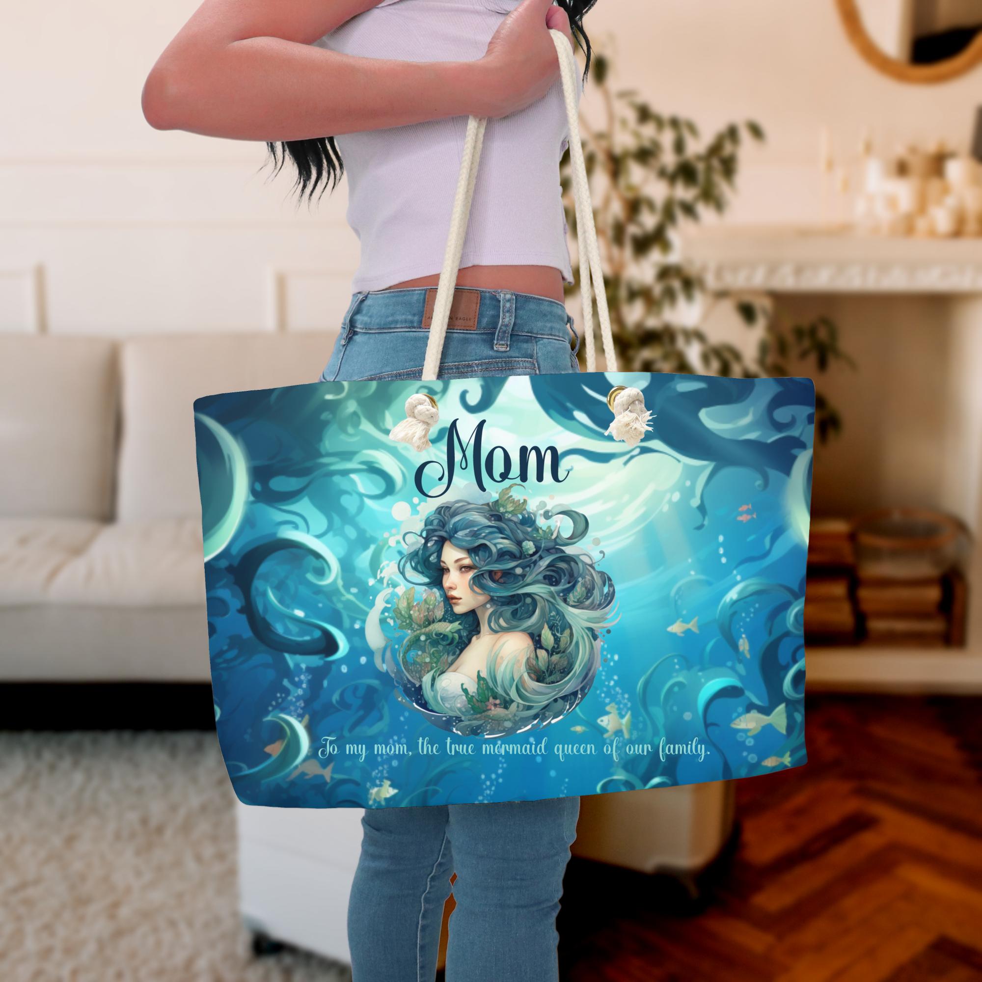 Beach Bag For Mom Mermaid Weekender Travel Tote Carry On Gift For Mother