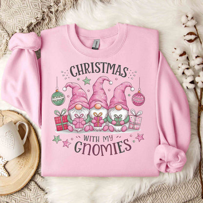 Christmas With My Gnomies Xmas Sweatshirt For Women